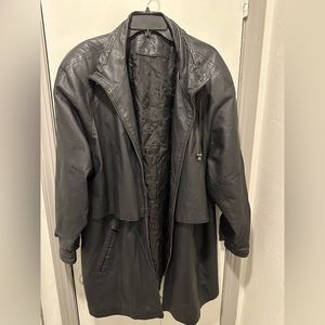 Unknown brand leather duster jacket